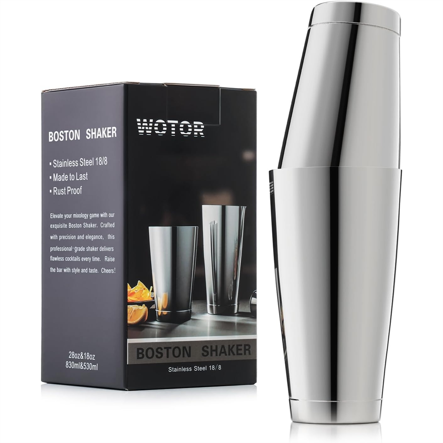 Boston Shaker Set - Boston Cocktail Shaker Set 18 Oz