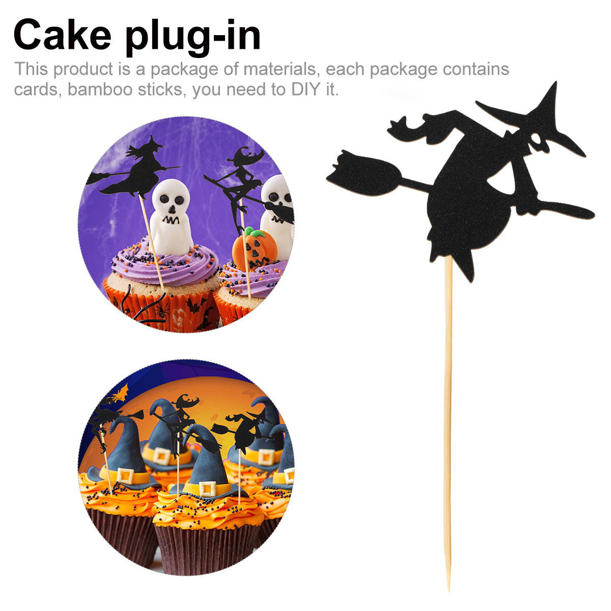 Home Bar Supplies - 16 pcs Cake Insert Cards Halloween