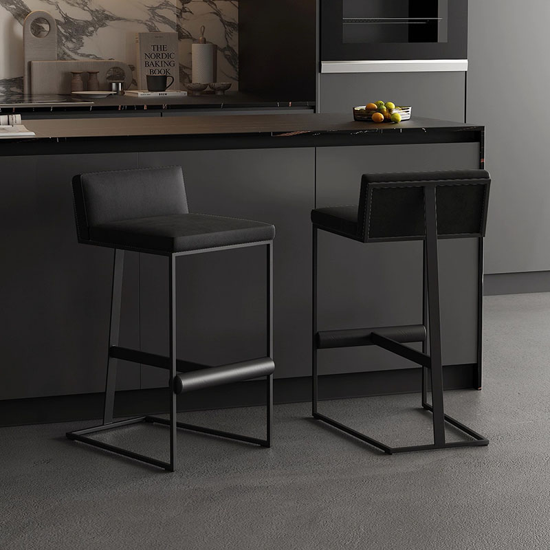 Home Bar Stools - Black Height Barstools Modern With Back