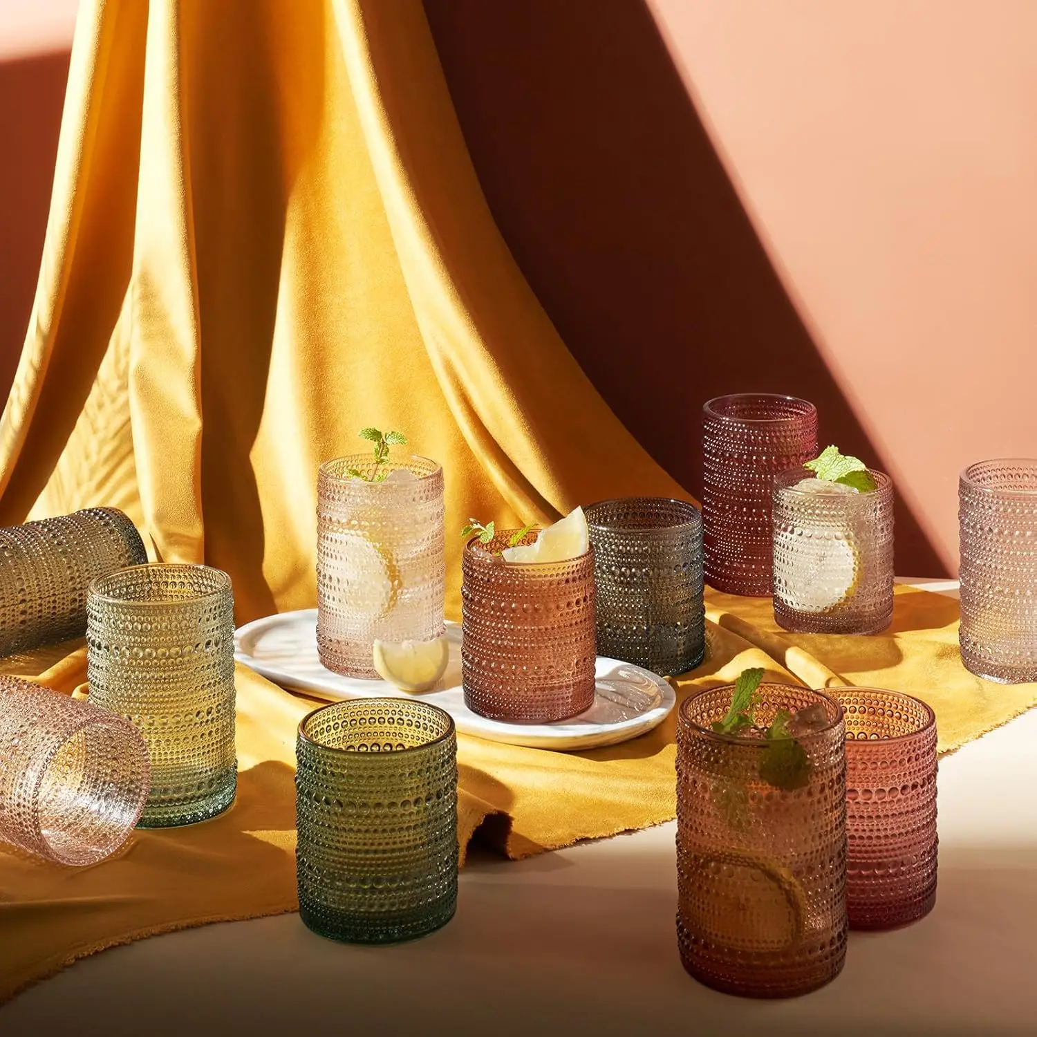 Hobnail Beaded Highball Drinki – Old Fashioned Glass recenzja i cena