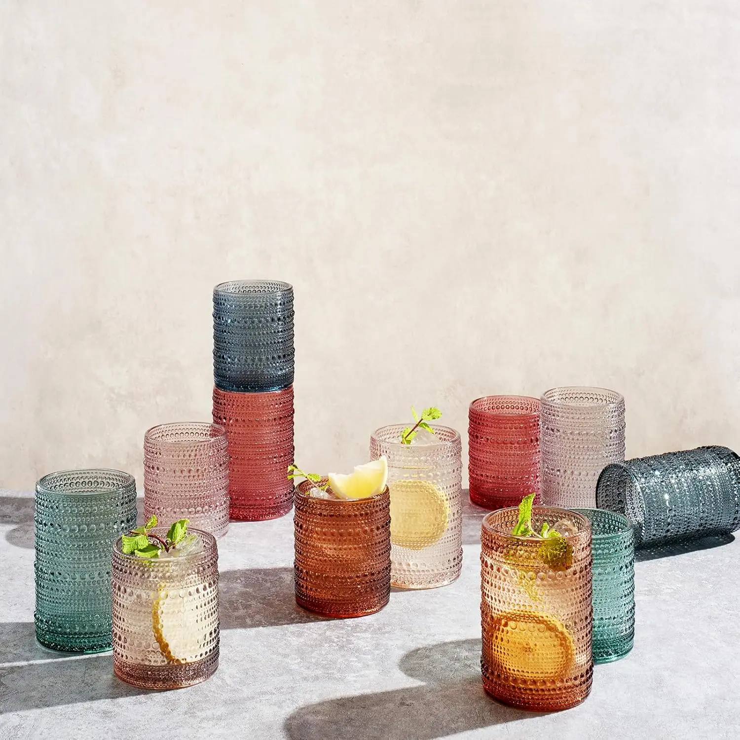 Hobnail Beaded Highball Drinki – Old Fashioned Glass recenzja i cena