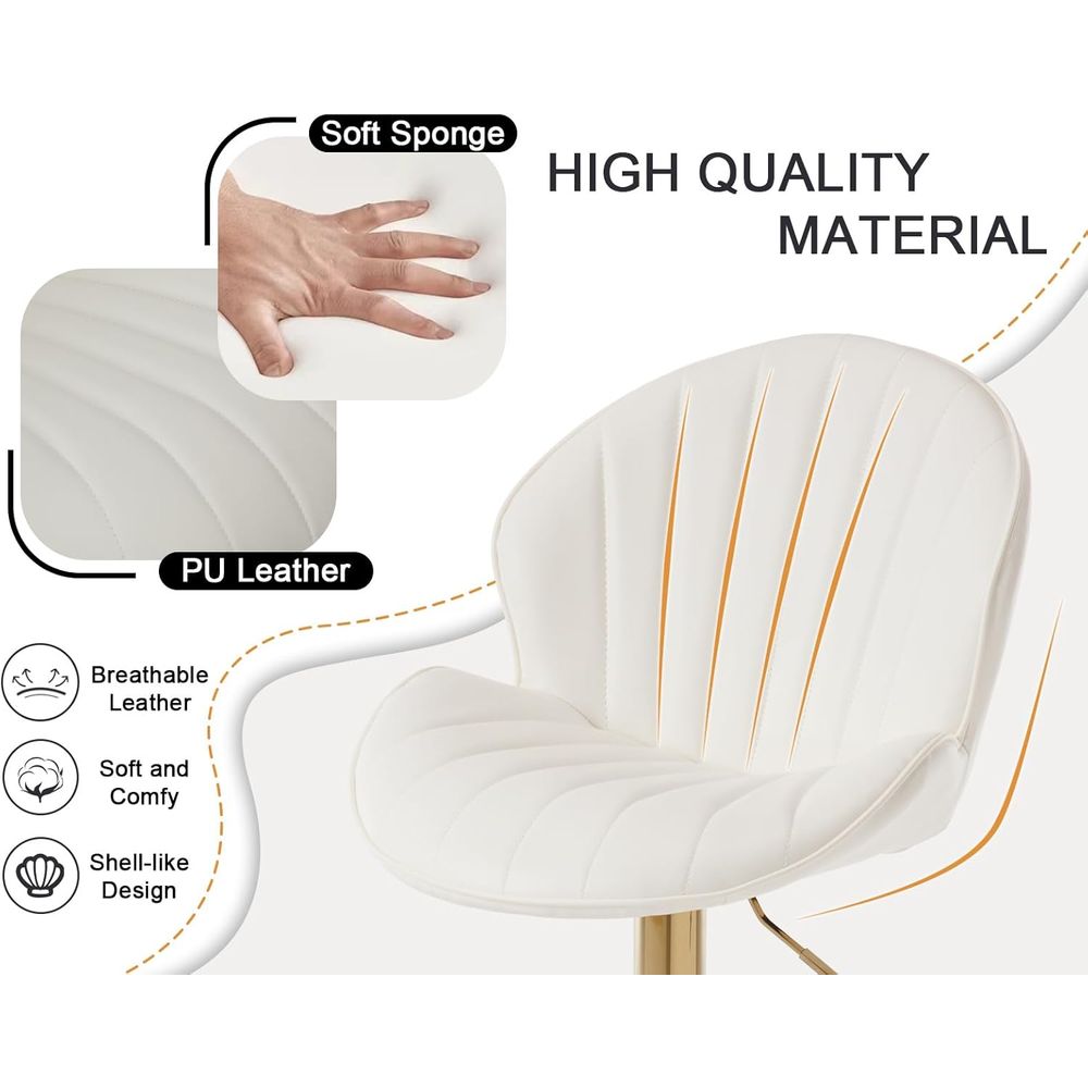 Set of 2 Cream White Leather S – Home Bar Stools recenzja i cena