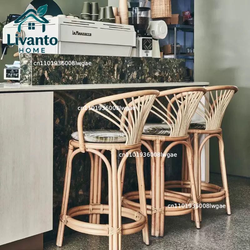 Natural Rattan Bar Stools with – Home Bar Seating recenzja i cena