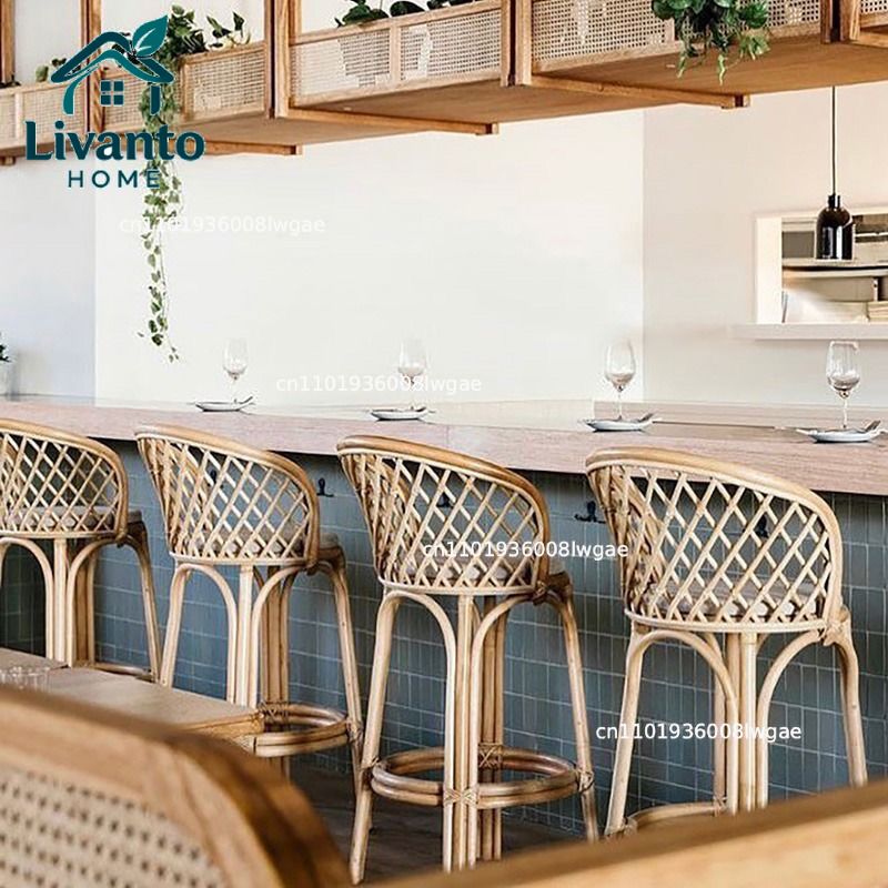 Natural Rattan Bar Stools with – Home Bar Seating recenzja i cena