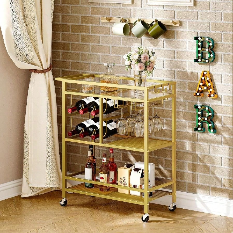 Bar Cart Home, 3-Tier Serving  – Bar Cart Gold recenzja i cena