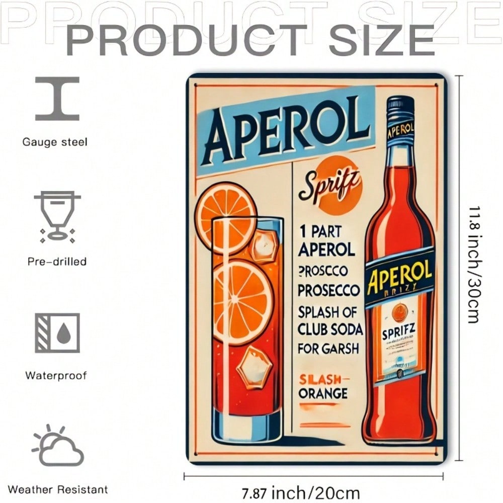 Vintage Aperol Spritz Metal Si – Home Bar And Kitchen recenzja i cena