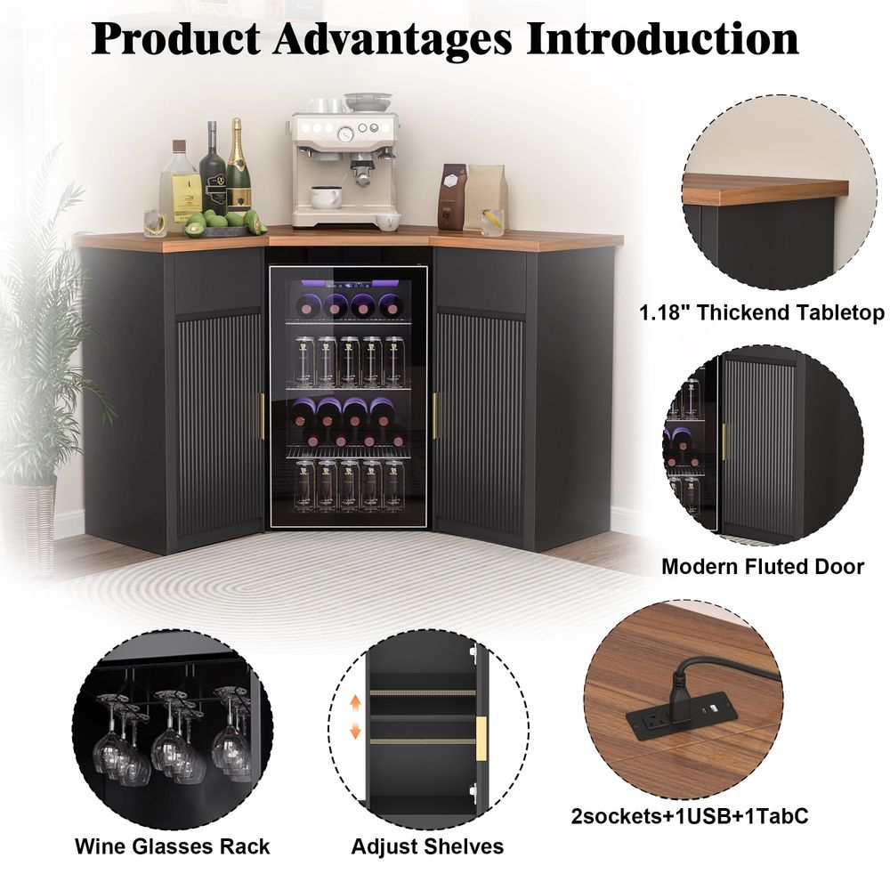 Corner Bar Cabinet with Fridge – Home Bar And Fridge recenzja i cena