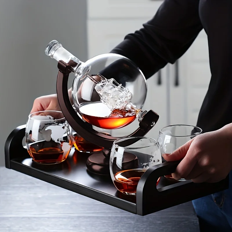 Globe Shaped Whiskey Decanter  – Decanter Globe Set recenzja i cena