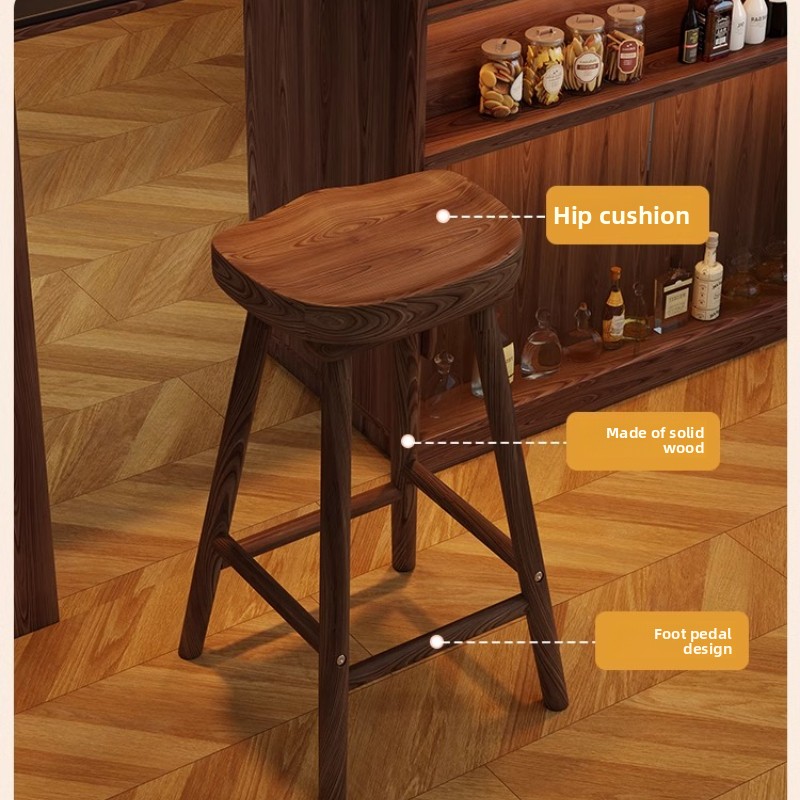 Solid Wood Curved Bar Stool Hi – Home Bar Seating recenzja i cena