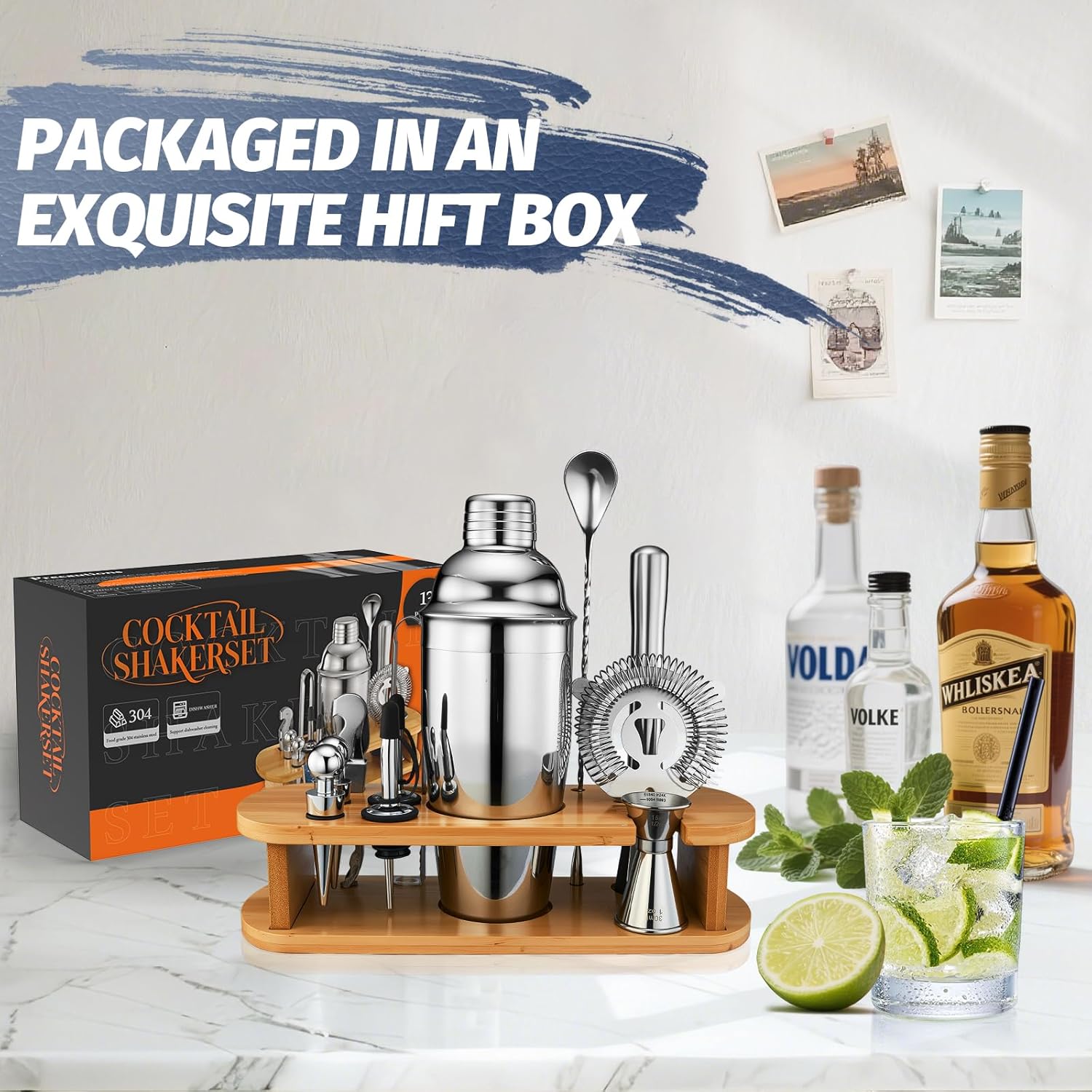 13-Piece Cocktail Shaker Set W – Home Bar Stand recenzja i cena