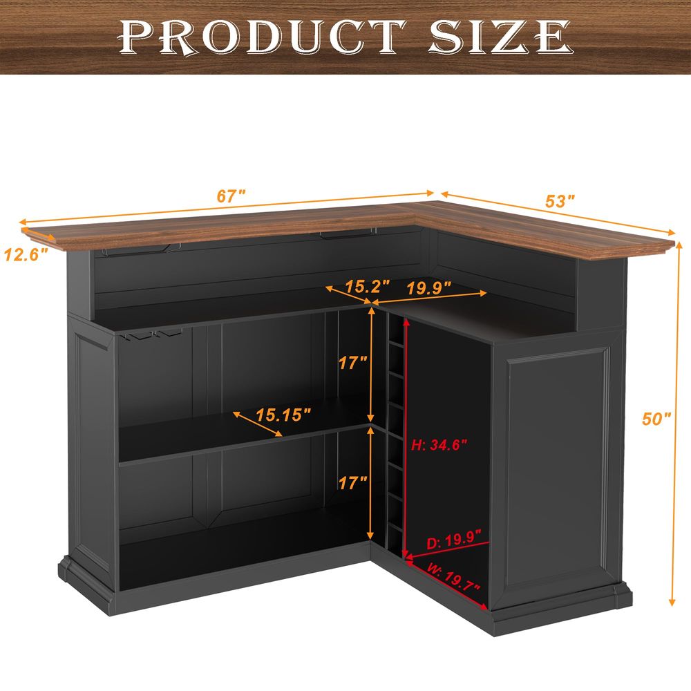 L Shaped Home Bar Cabinet with – Home Bar And Fridge recenzja i cena