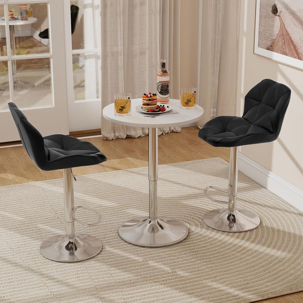 White Round Adjustable Height  – Home Bar Stools recenzja i cena