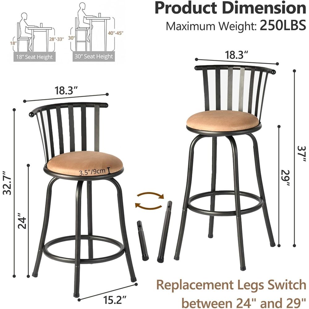 Dining Barstool with 360-Degre – Home Bar Stools recenzja i cena