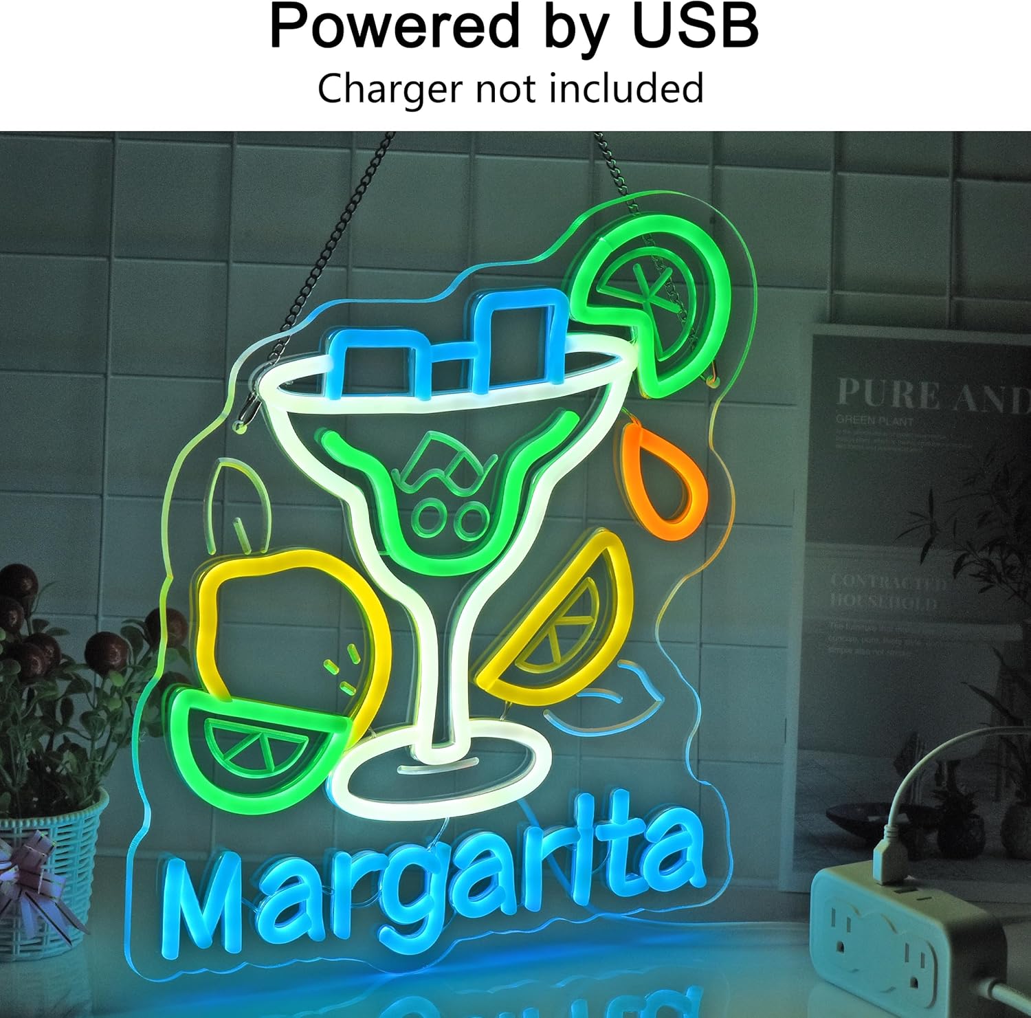 Margarita Neon Sign Wall Art D – Home Bar And Kitchen recenzja i cena
