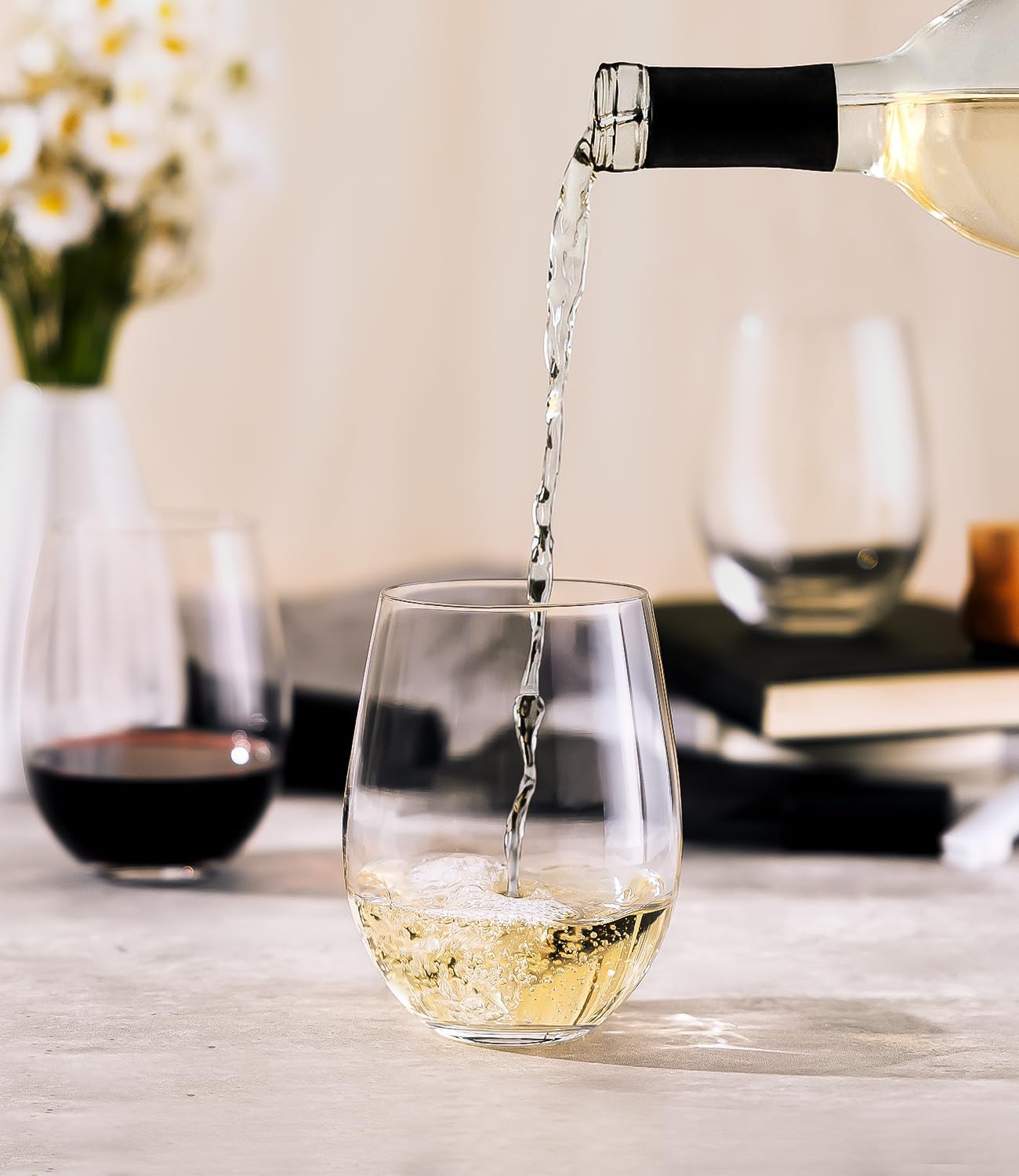 Stemless Wine Glasses Set of 4 – Home Bar Set recenzja i cena