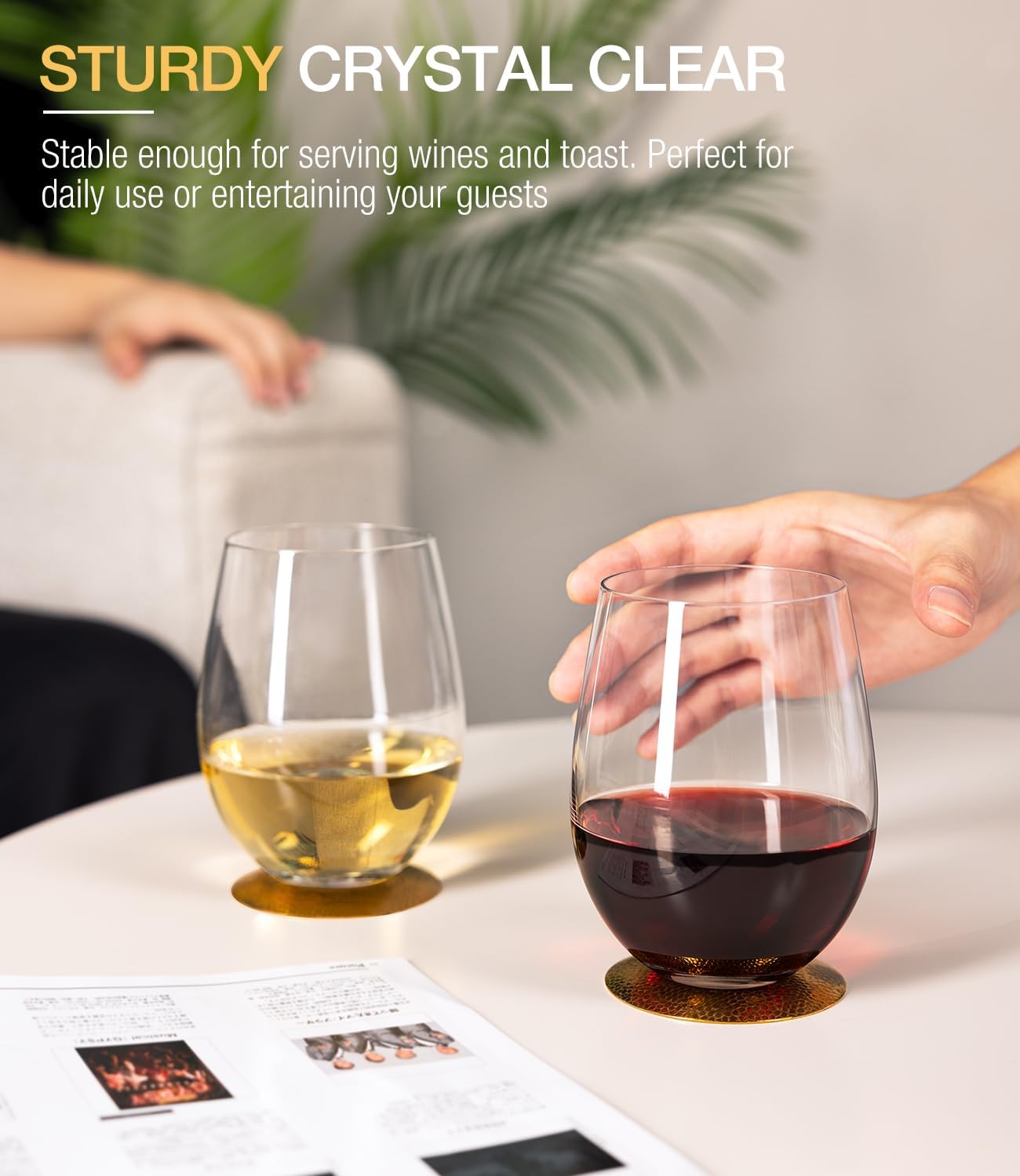 Stemless Wine Glasses Set of 4 – Home Bar Set recenzja i cena