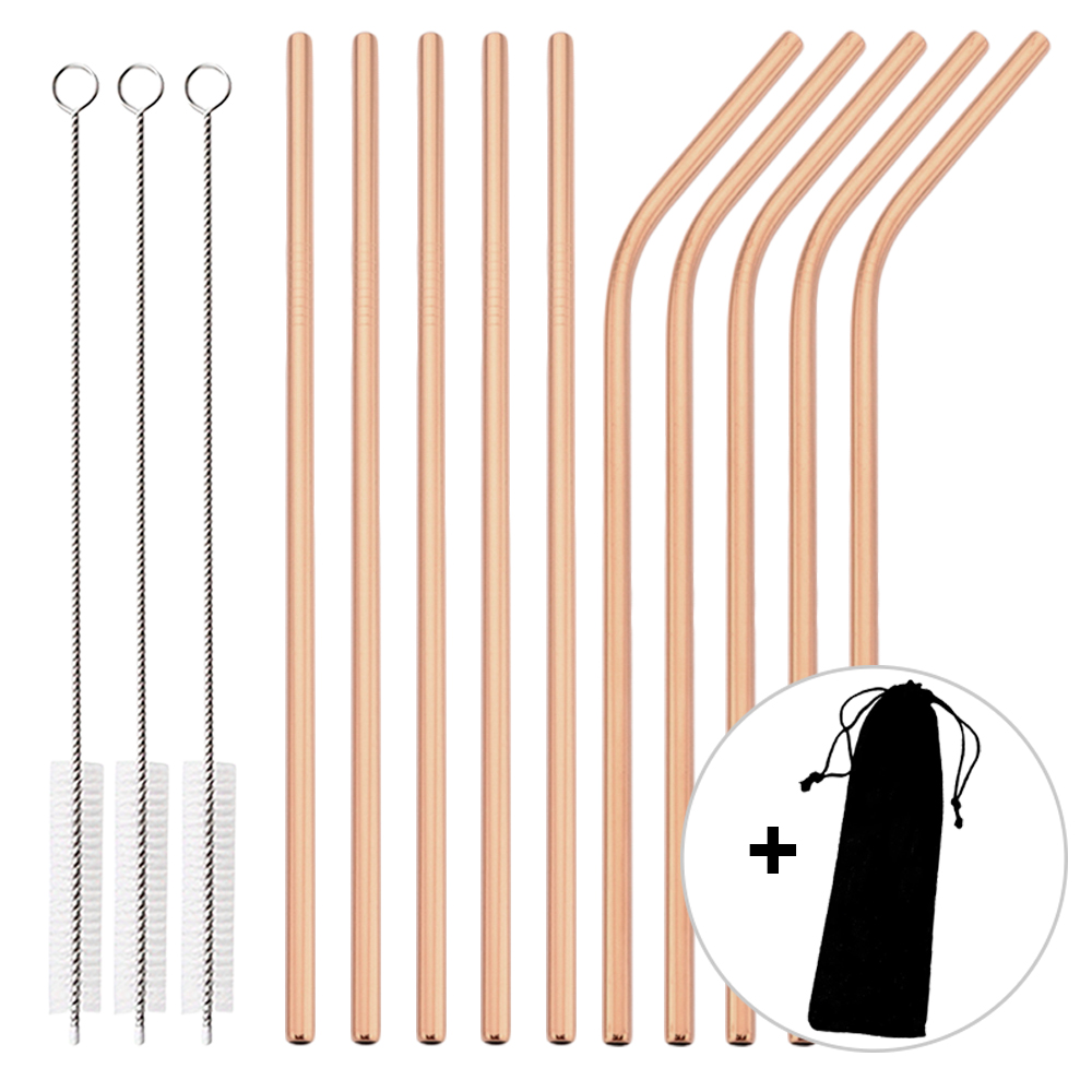 14Pcs Reusable Rose Gold Straw – Home Bar Setup recenzja i cena