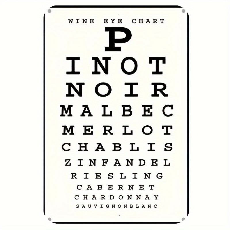 Vintage Wine Eye Chart Metal S – Home Bar And Kitchen recenzja i cena