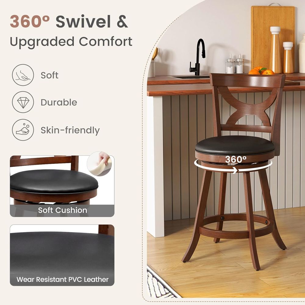 Bar Stools Set o 2, 24'' 360-D – Home Bar Stools recenzja i cena