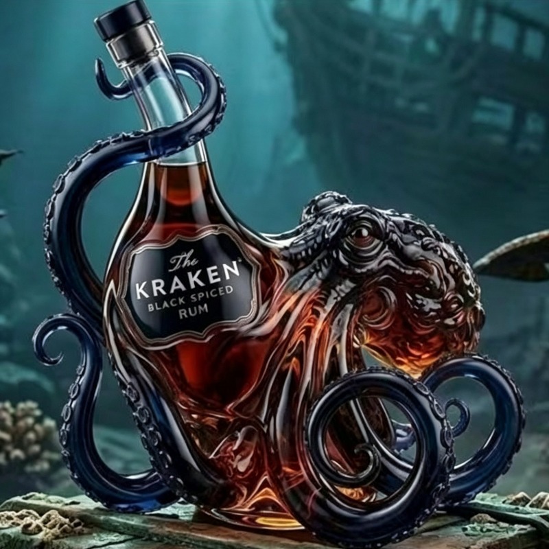 Glass Bottle Sea Monster Octop – Home Bar Setup recenzja i cena