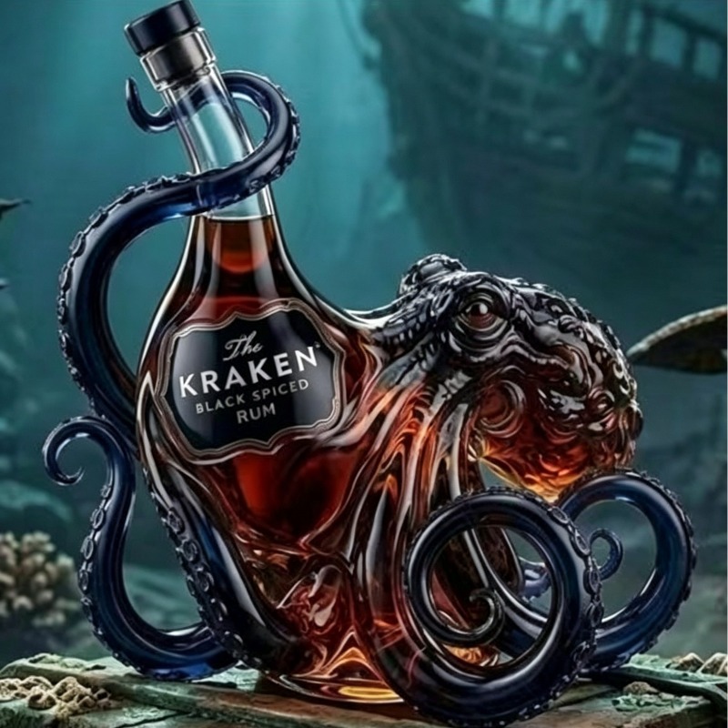 Glass Bottle Sea Monster Octop – Home Bar Setup recenzja i cena