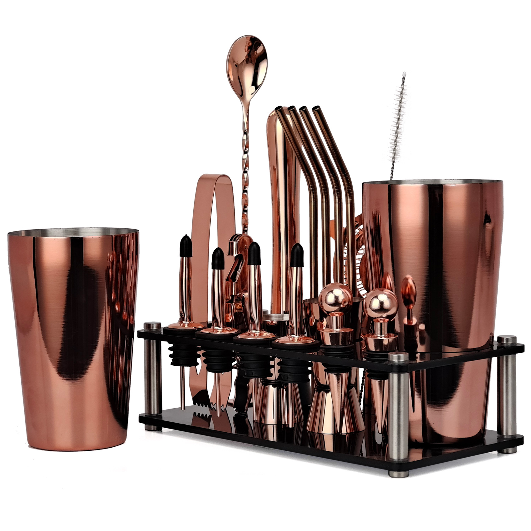 20pcs Black/Rose Gold/Silver 8 – Boston Shaker Set recenzja i cena