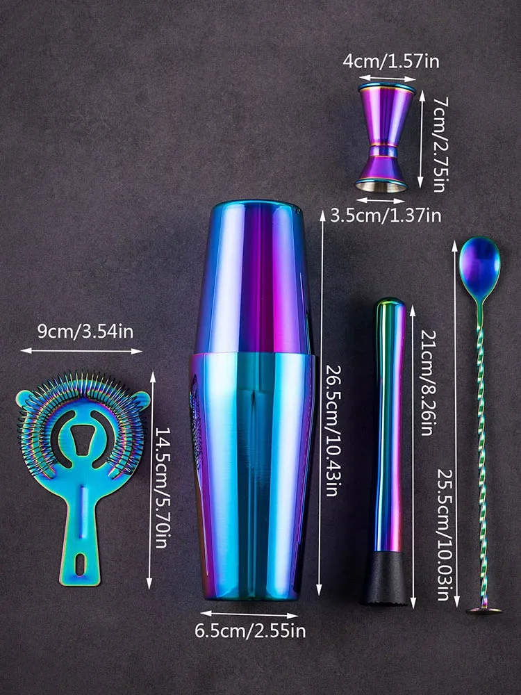 5/7pcs Rainbow Cocktail Shaker – Boston Shaker Set recenzja i cena
