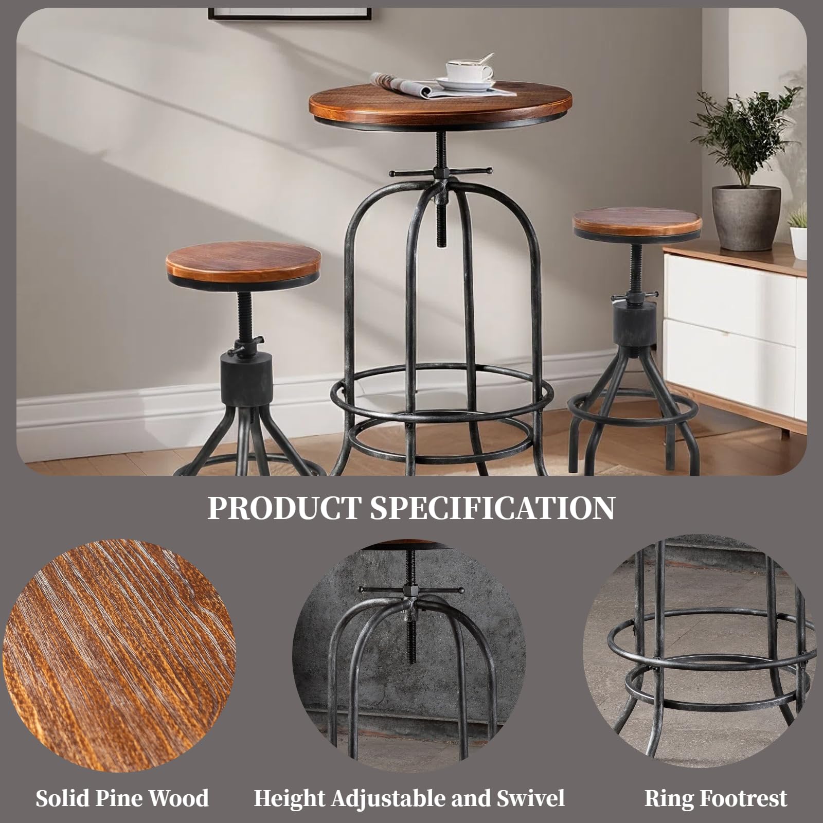 Industrial Bar Stool Height Ad – Home Bar Stools recenzja i cena