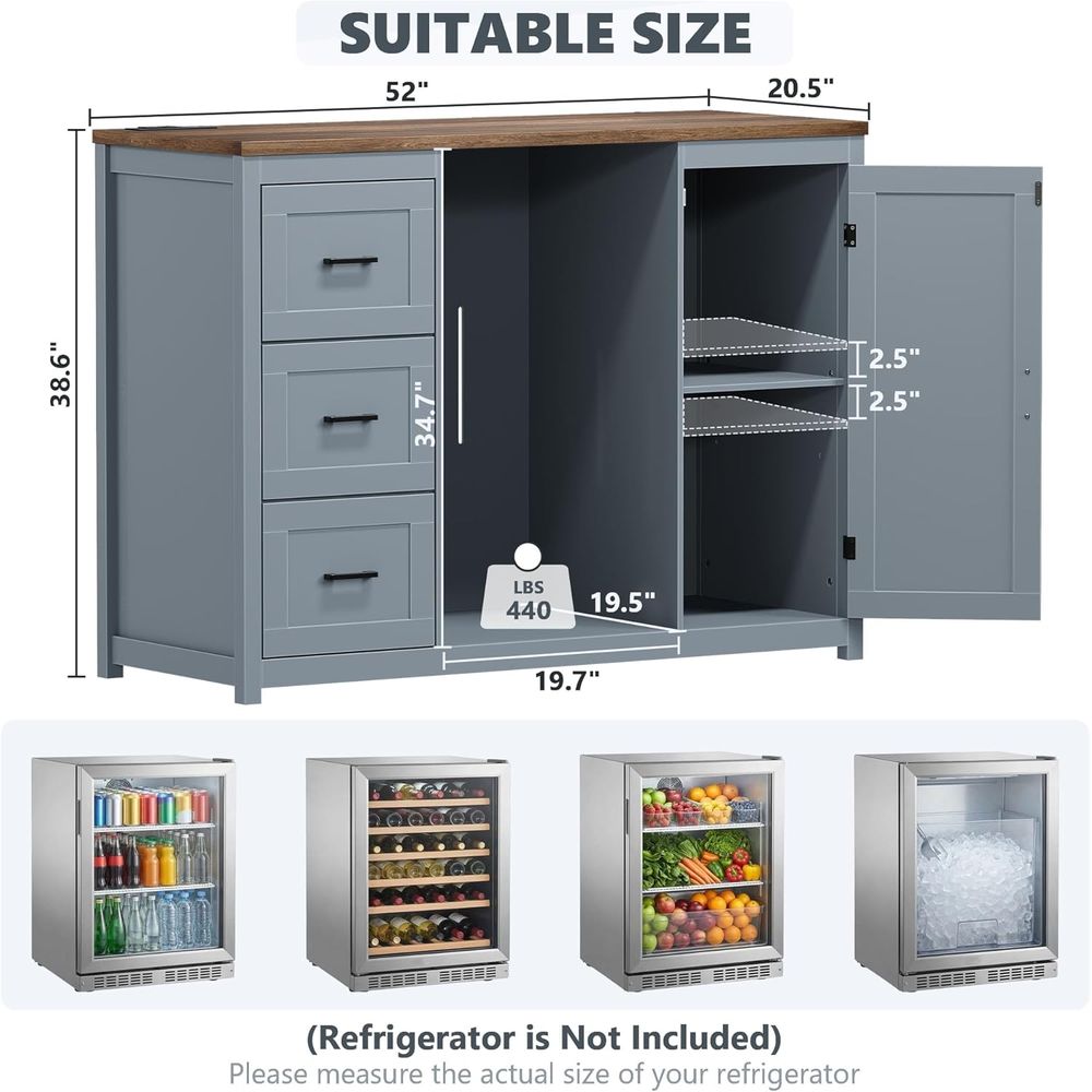 52-Inch Coffee Bar Cabinet wit – Home Bar And Fridge recenzja i cena