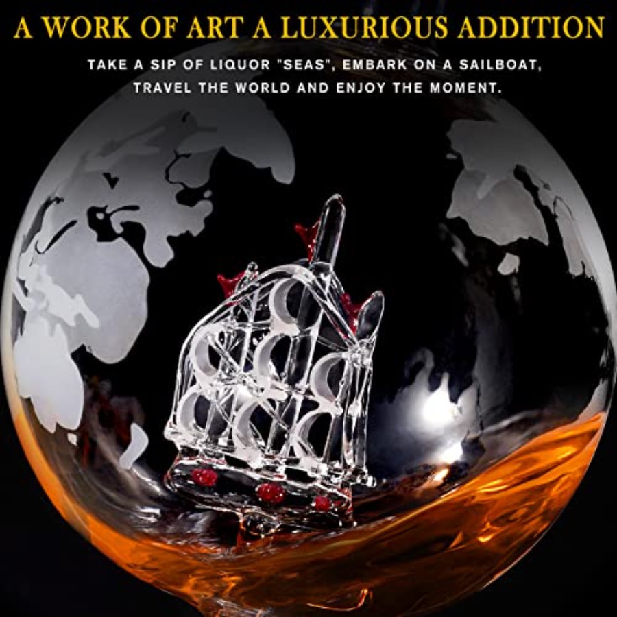 Gifts for Men Dad Fathers Day, – Decanter Globe Set recenzja i cena