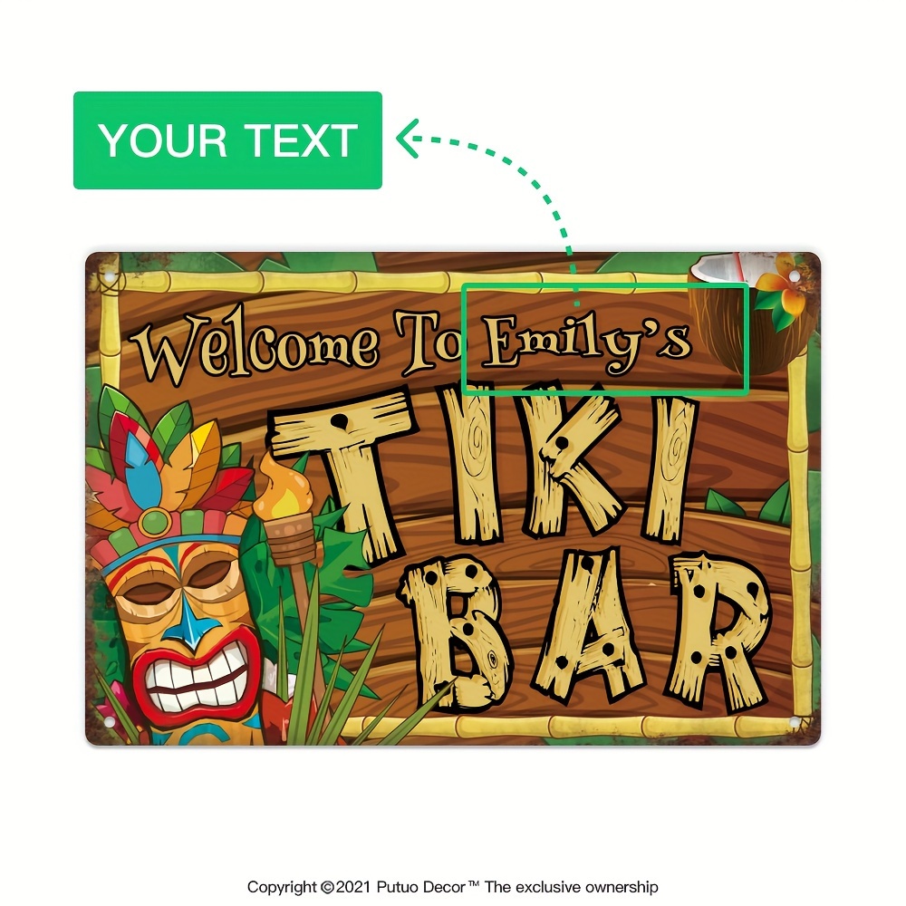 Custom  Decor Tiki Bar Sign, P – Home Bar And Kitchen recenzja i cena