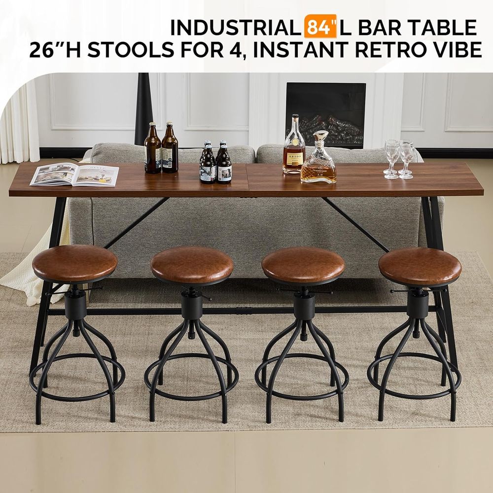 84-Inch Wooden and Metal Bar T – Home Bar Stools recenzja i cena