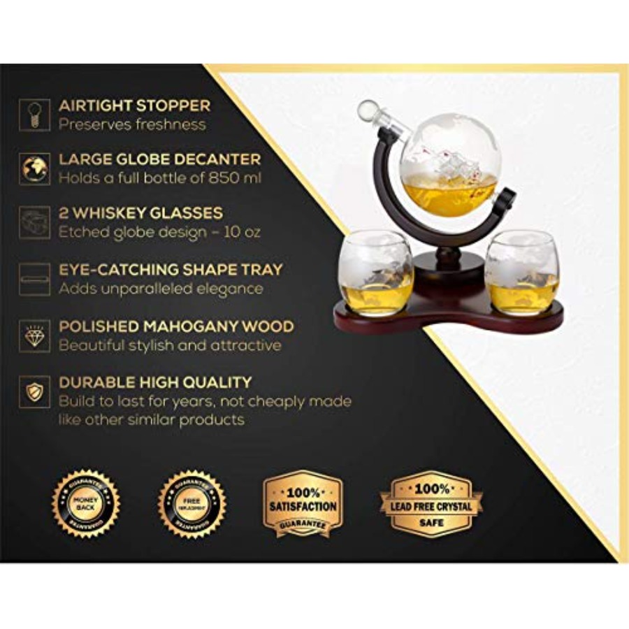 Whiskey Globe Decanter Set wit – Decanter Globe Set recenzja i cena