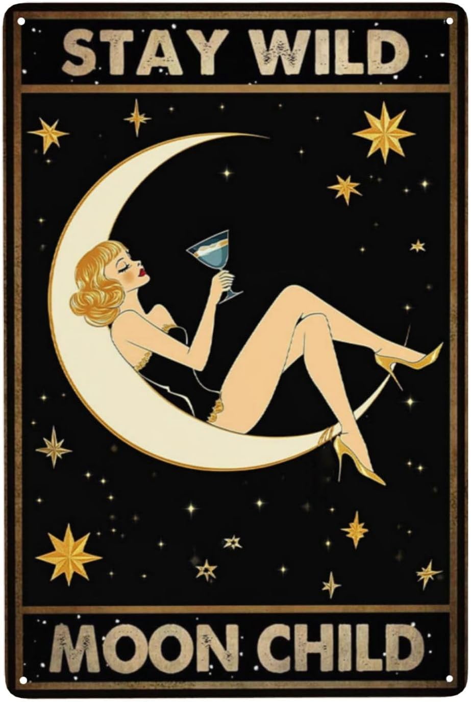 Stay Wild Moon Child Tin Sign  – Home Bar Lounge recenzja i cena