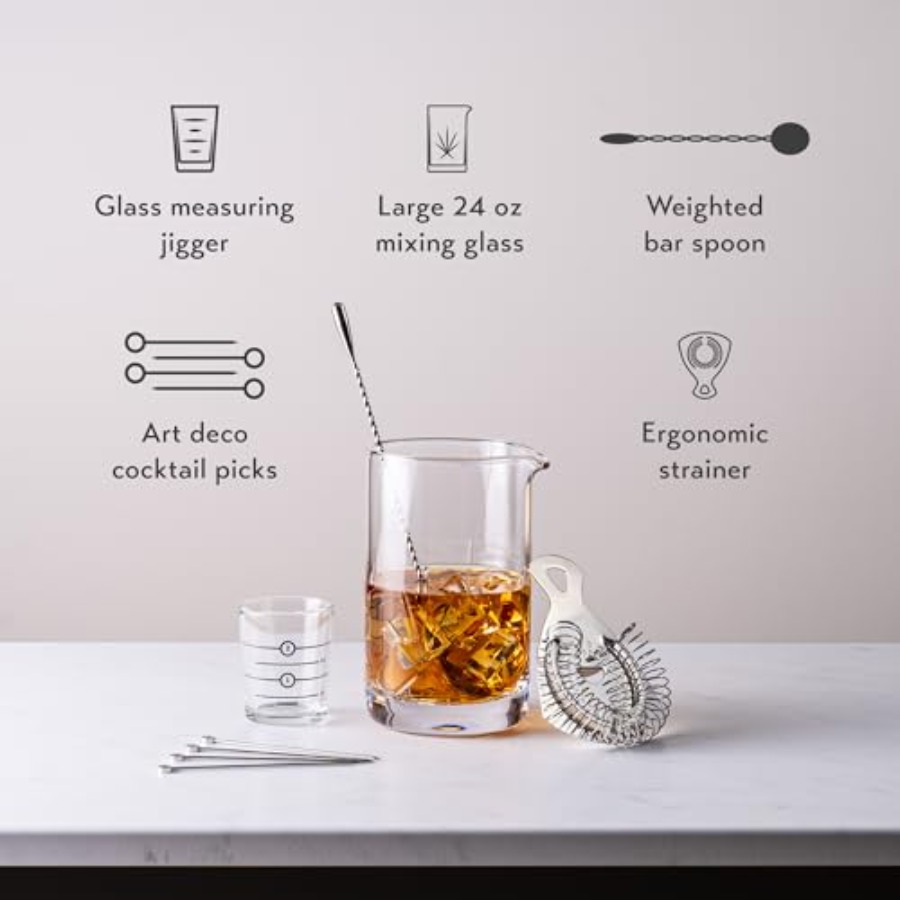 Cocktail Mixing Glass, Old Fas – Home Bar Set recenzja i cena